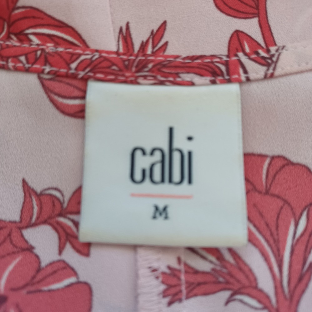 Cabi‎ Sz M Pink Red Floral Cami Top Peplum Hem Preppy Cottagecore Feminine Boho - Picture 4 of 7